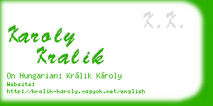 karoly kralik business card